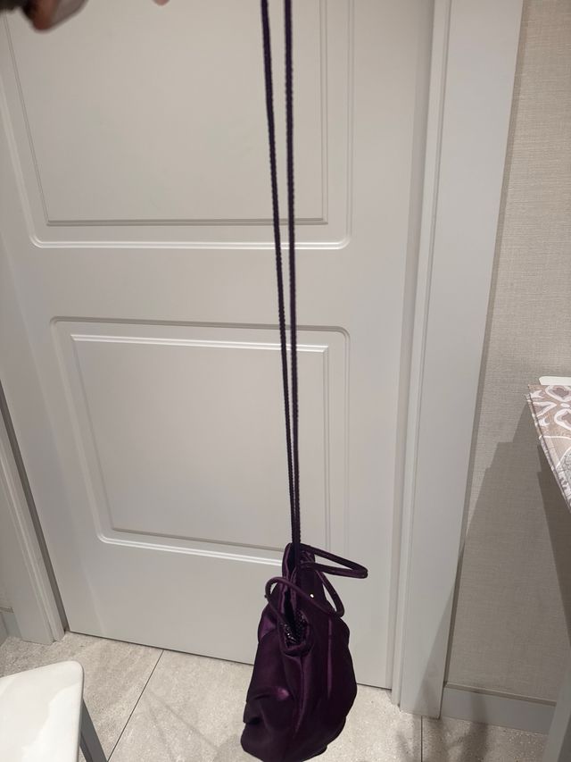 Bolso fiesta tela de raso morado