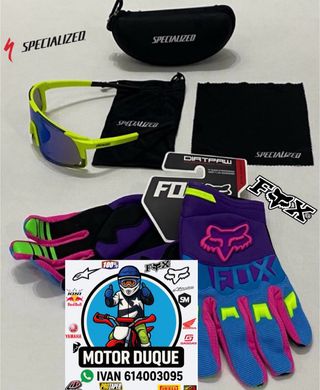 Gafas mtb bici specialized y guantes fox descenso