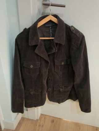 Cazadora pana marrón