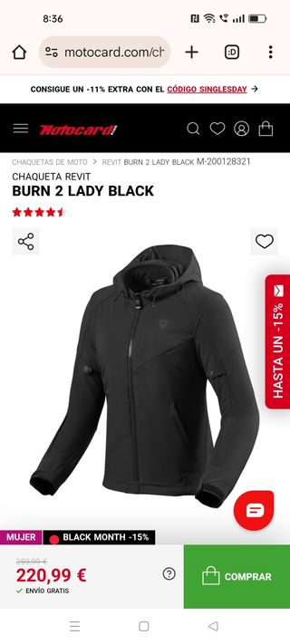 Chaqueta de moto mujer