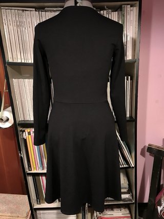 Vestitino nero invernale curvy maniche lunghe