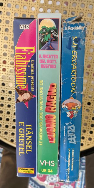 Lotto VHS cartoni animati 3 pezzi videocassette Pu
