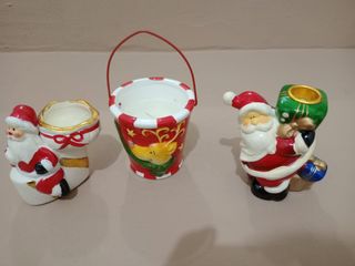 Set candele e portacandele Papá Noel