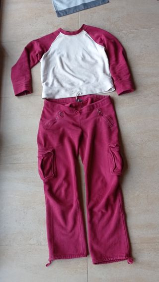 Chandal Woman Secret T.40 granate y beig