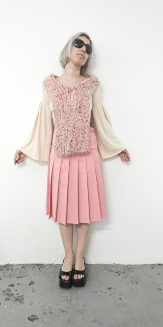 Top en punto con bufanda.