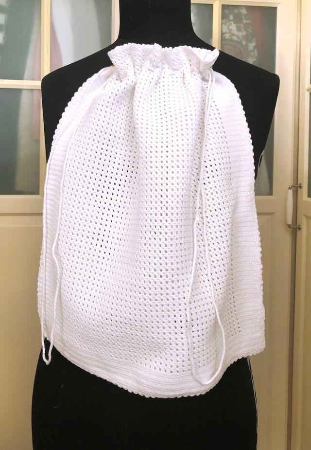 Bolsa de pan de hilo de algodón vintage. Handmade