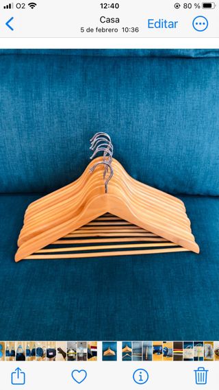 12 perchas de 45cm de largo