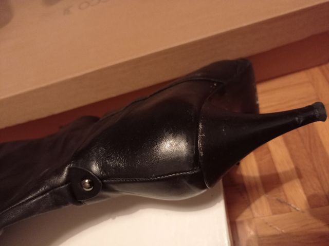 Stivali sopra il ginocchio neri in pelle n.37