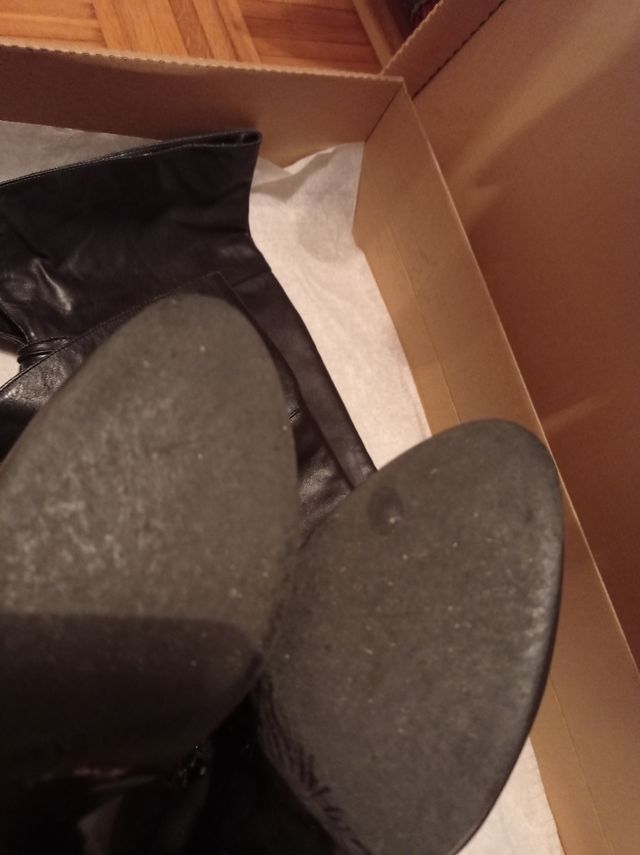 Stivali sopra il ginocchio neri in pelle n.37