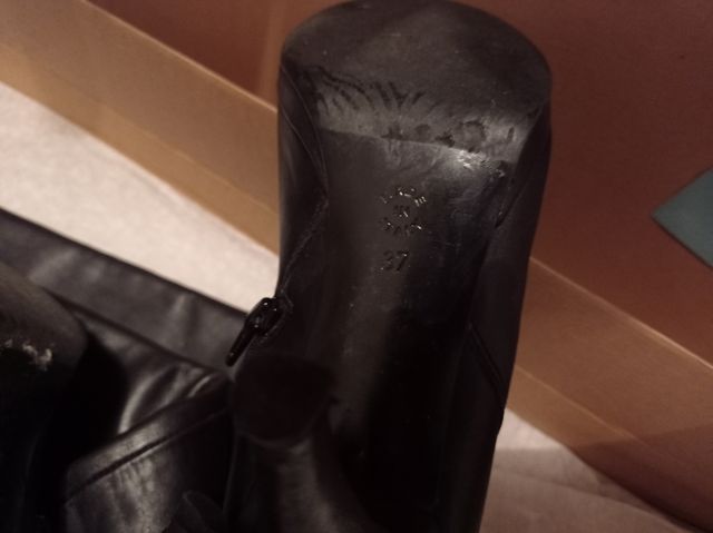 Stivali sopra il ginocchio neri in pelle n.37