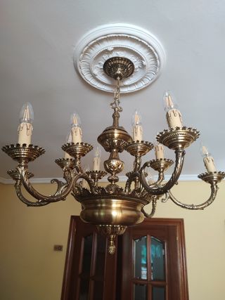 Lámpara de bronce y latón