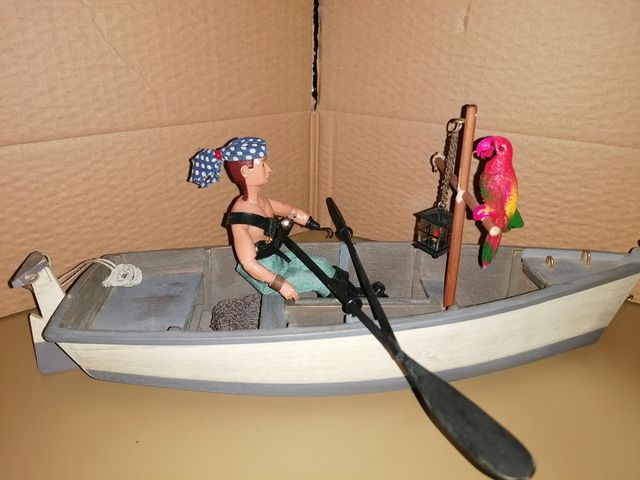 Madelman bote de madera piratas