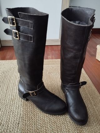 BOTAS ALTAS, MARRON CHOCOLATE, PERFECTO ESTADO T37