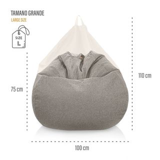 Puff pera redondo beige - Puf infantil salon XXL