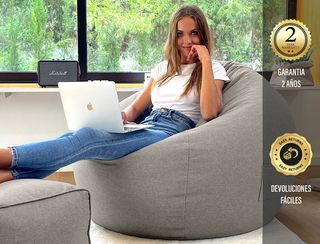 Puff pera redondo beige - Puf infantil salon XXL