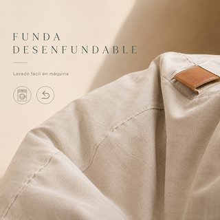 Puff pera redondo beige - Puf infantil salon XXL