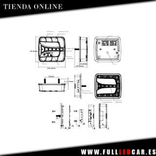 PILOTOS LED 3 FUNCIONES CON LUZ MATRICULA 12V 24V