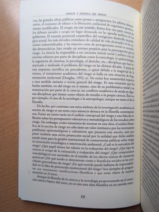 Ciencia y política del riesgo