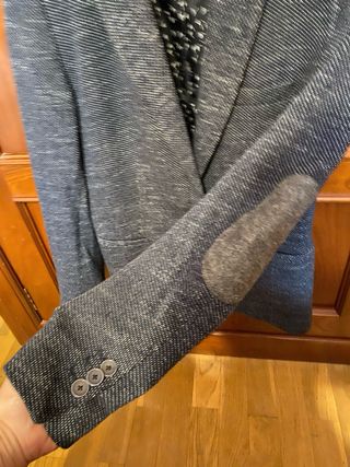 Americana de mujer azul jaspeada