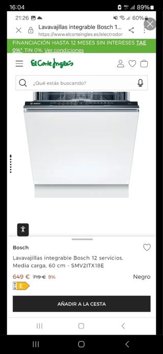 Lavavajillas Bosch 60cm