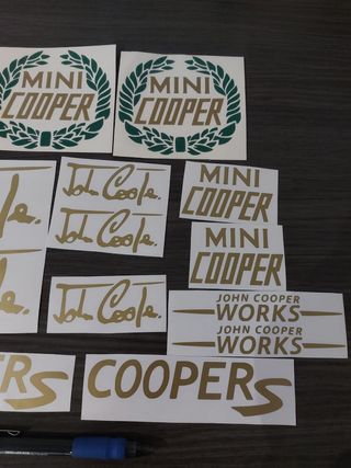 Lote pegatinas vinilo Mini Cooper