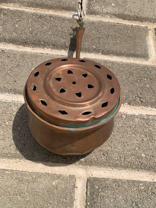 Scaldaletto antico di rame piccolo da collezione