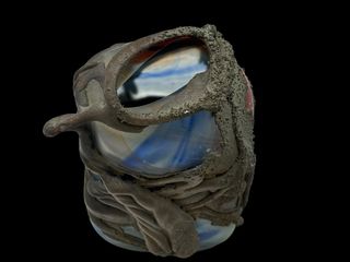 Vaso in vetro e metallo