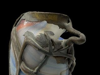 Vaso in vetro e metallo