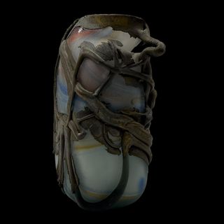 Vaso in vetro e metallo