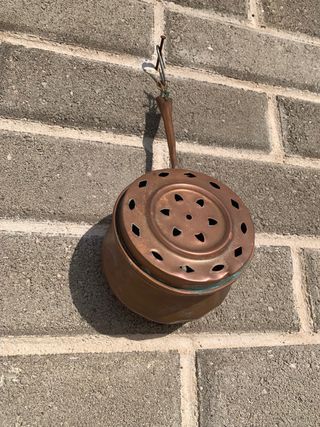 Scaldaletto antico di rame piccolo da collezione