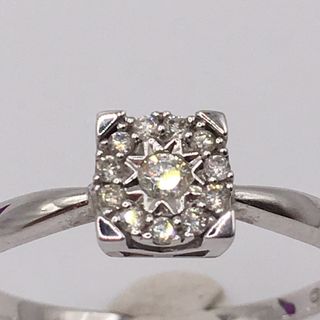 Anillo oro blanco y brillantes