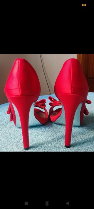 Zapatos de tacón  forrados de Blanco 