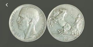 10 Lire Biga 1927 Re VEIII