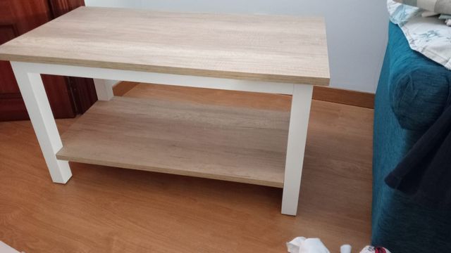 Mesa centro madera hecha a mano.