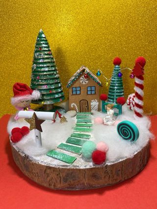 Centro tavola villaggio babbo natale handmad