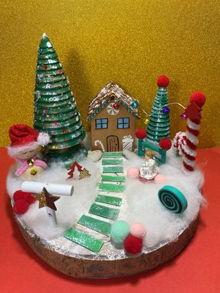 Centro tavola villaggio babbo natale handmad