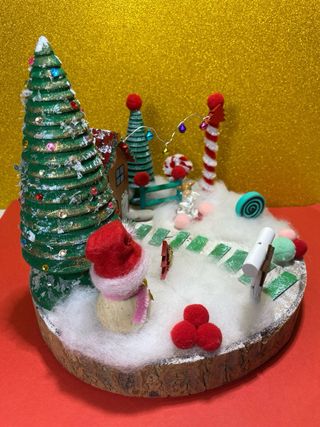 Centro tavola villaggio babbo natale handmad