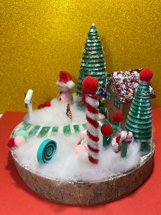 Centro tavola villaggio babbo natale handmad