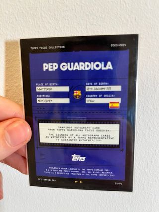 PEP GUARDIOLA AUTO AUTOGRAPH FIRMA TOPPS PANINI