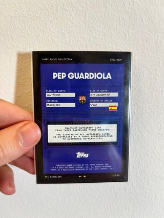 PEP GUARDIOLA AUTO AUTOGRAPH FIRMA TOPPS PANINI