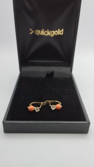 PENDIENTES ORO 18K Y CORALES
