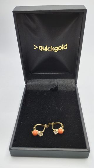 PENDIENTES ORO 18K Y CORALES