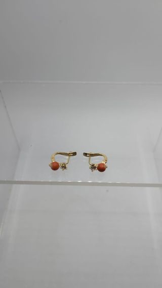 PENDIENTES ORO 18K Y CORALES