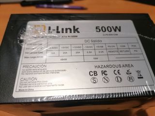 Fuente de alimentación L-Link 500W negra