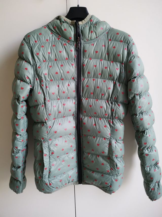 Piumino donna double face con cappuccio