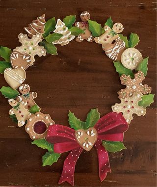 Ghirlanda Natale con disegno biscotti.