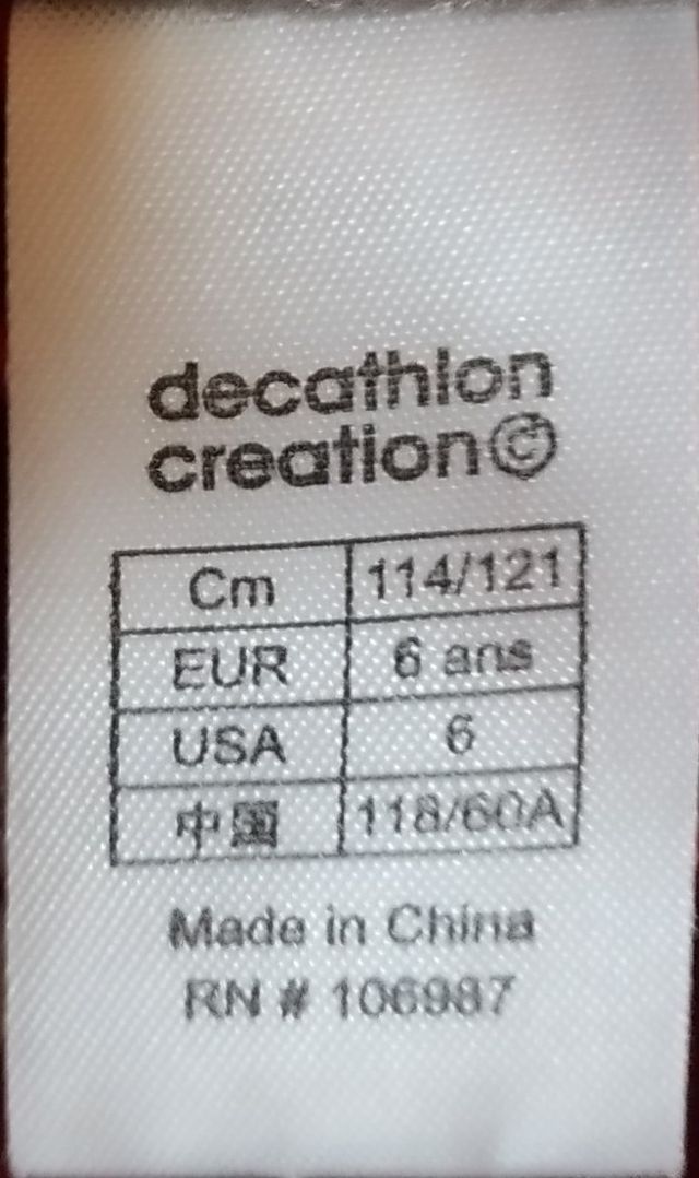 Mono de nieve unisex 6 años