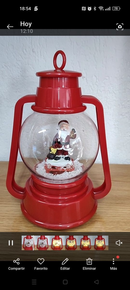 Quinqué musical bola navidad