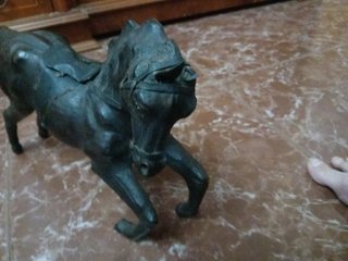 Última oferta Figura de Antiguo Caballo de cuero