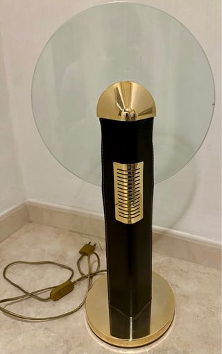 Lampada vintage pelle e cristallo